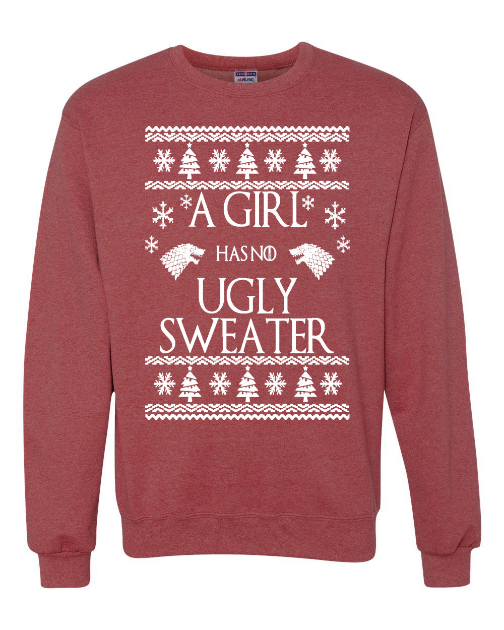 A Girl Has No Ugly Sweater Christmas Unisex Crewneck Graphic Sweatshirt