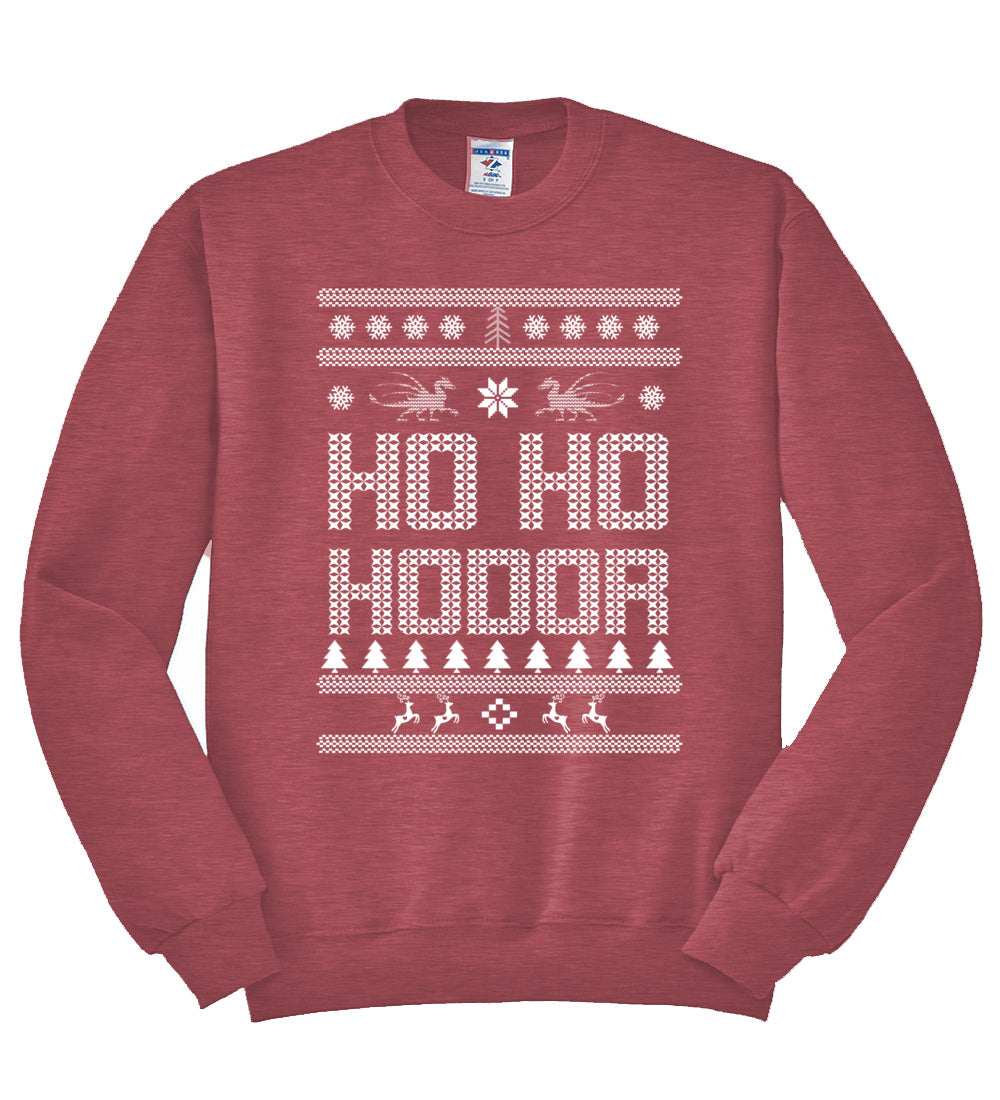 Ho Ho Hodor GoT White Winter Christmas Unisex Crewneck Graphic Sweatshirt