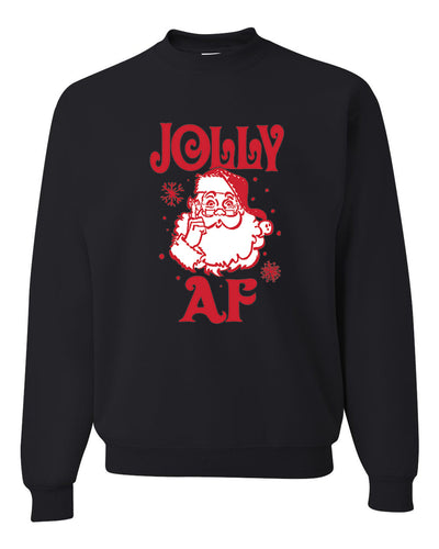 Santa Jolly AF Merry Christmas Unisex Crewneck Graphic Sweatshirt