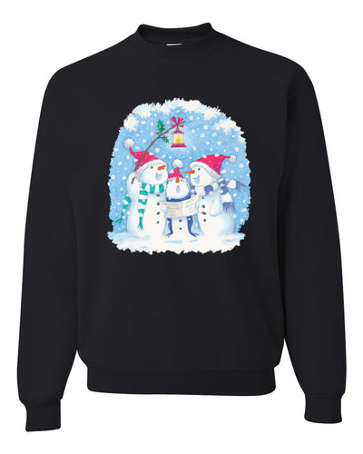 Singing Snowmen Merry Christmas Unisex Crewneck Graphic Sweatshirt