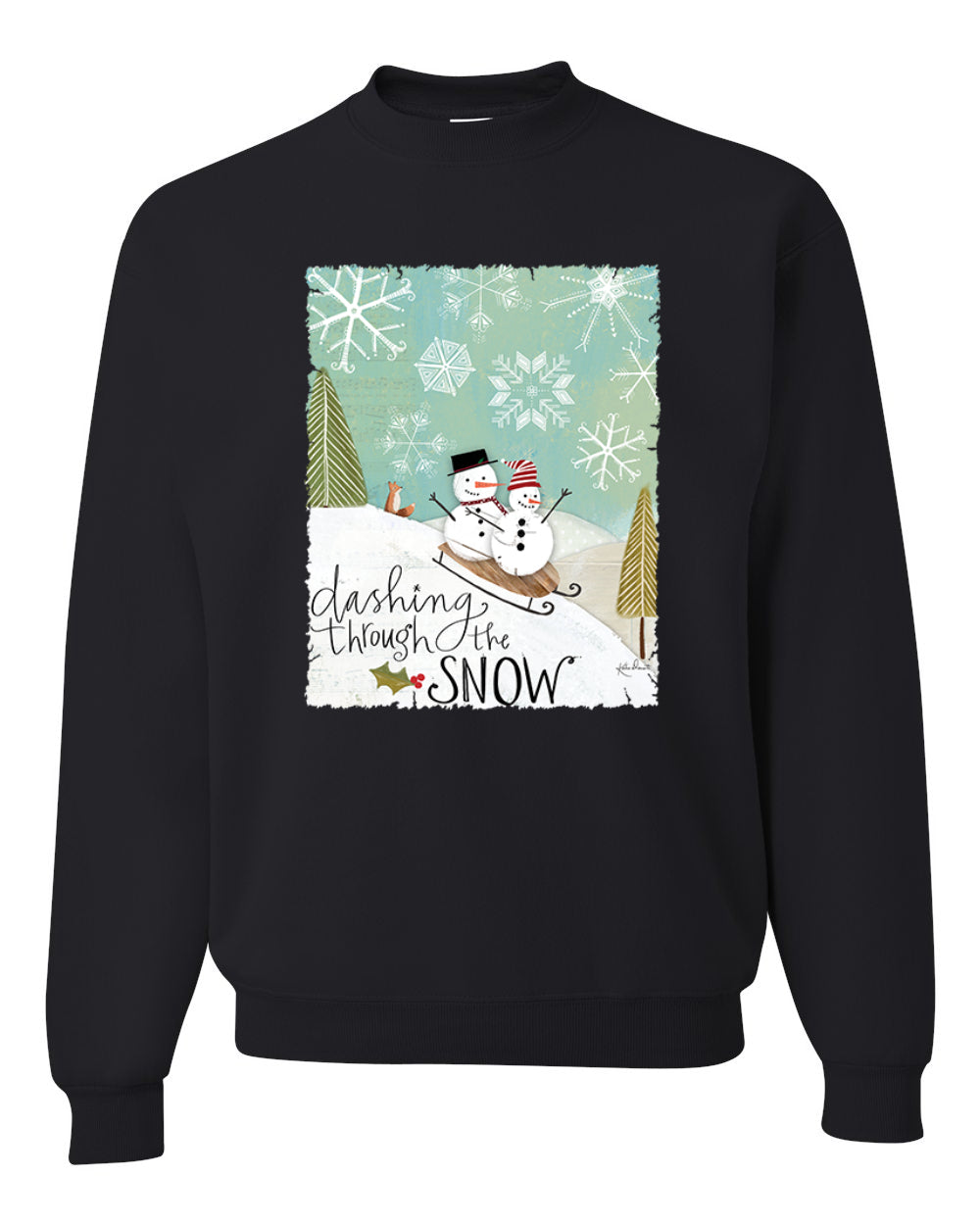Let it Snow Snowflake Merry Christmas Unisex Crewneck Graphic Sweatshirt