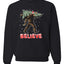 Believe Sanata Sasquatch Bigfoot Merry Christmas Merry Christmas Unisex Crewneck Graphic Sweatshirt
