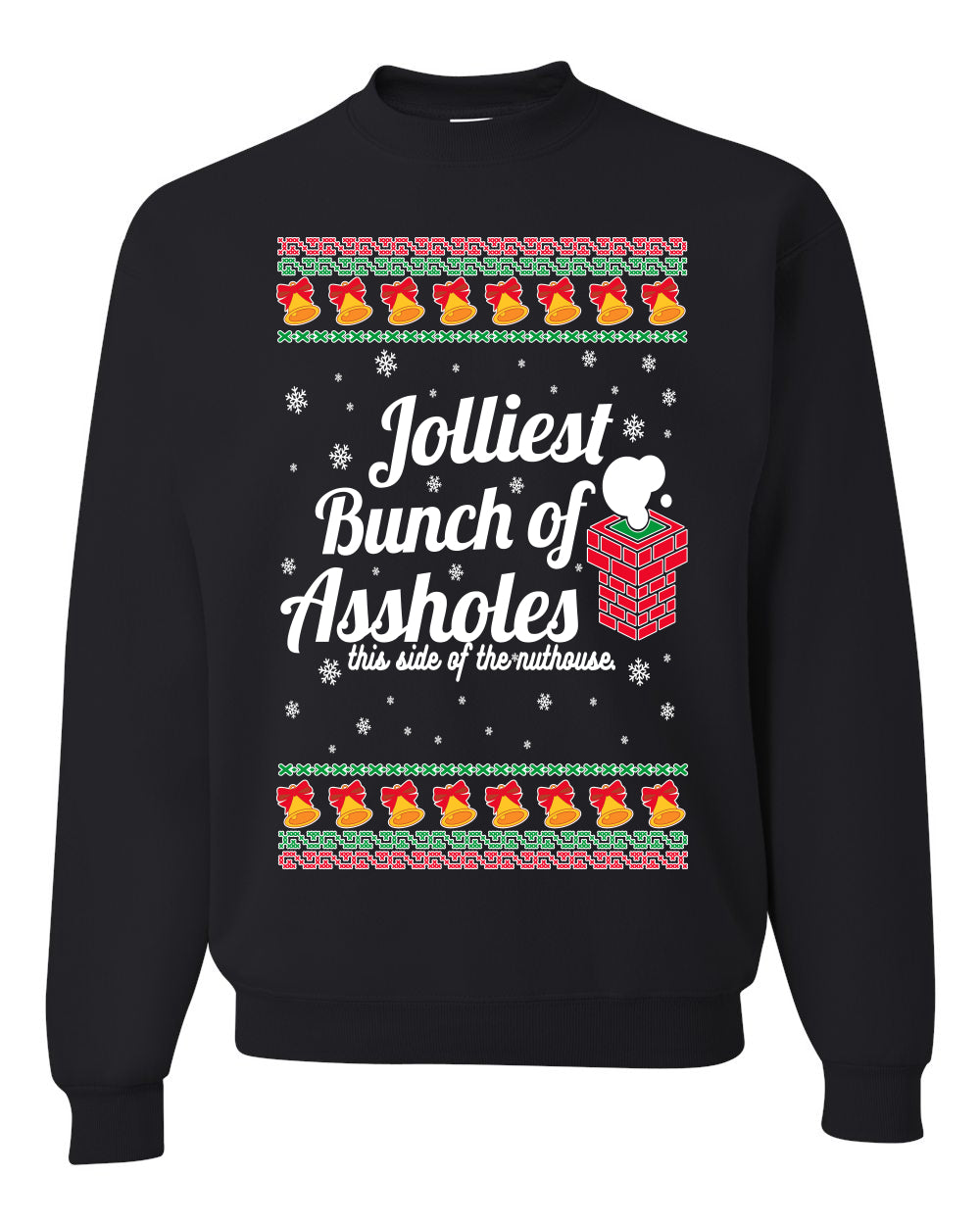 Jolliest Bunch of Assholes Xmas Movie Merry Ugly Christmas Sweater Unisex Crewneck Graphic Sweatshirt