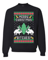 Merry Christmas Bitches Merry Ugly Christmas Sweater Unisex Crewneck Graphic Sweatshirt