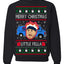 Merry Christmas Little Fella Funny 90s Harry Movie Quote Ugly Christmas Sweater Crewneck Sweatshirt