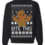 Bite This Funny Gingerbread Cookie Middle Finger Ugly Christmas Sweater Crewneck Sweatshirt