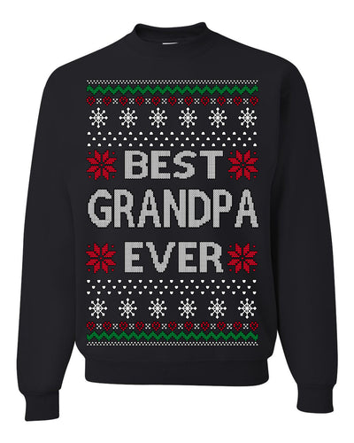 Best Grandpa Ever Classic Winter Holidays Ugly Christmas Sweater Crewneck Sweatshirt