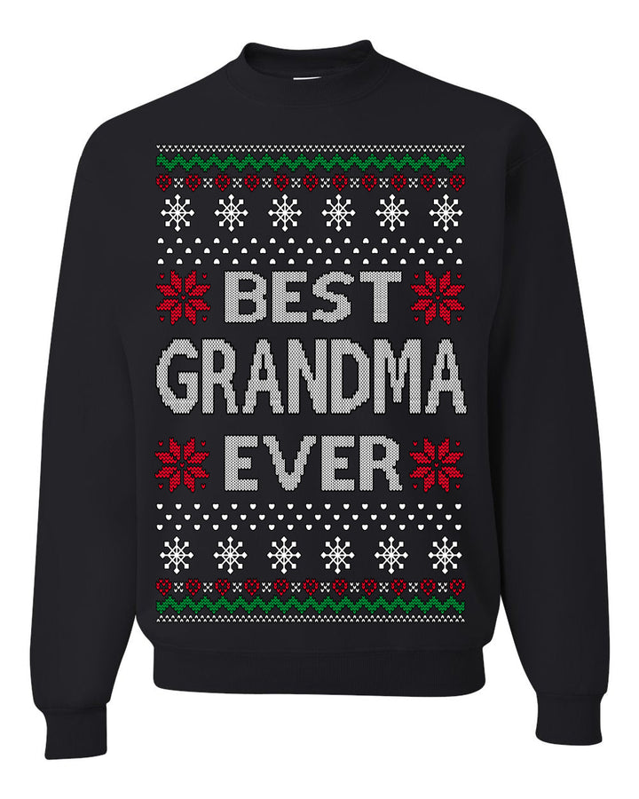 Best Grandma Ever Classic Winter Holidays Ugly Christmas Sweater Crewneck Sweatshirt