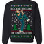 Rockin Around the Christmas Tree Raygun Viral Breakdancer Ugly Christmas Sweater Crewneck Sweatshirt