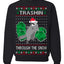 Trashin Through the Snow Funny Trash Panda Raccoon Meme Ugly Christmas Sweater Crewneck Sweatshirt