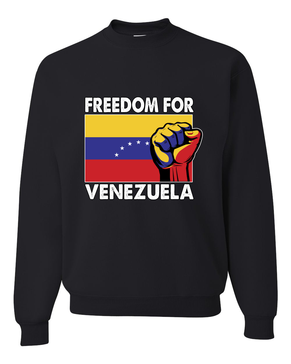 Freedom For Venezuelan Raised Fist Sweater, Unisex Crewneck Sweatshirts