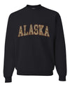 Alaska  Camo Fill Orange Outline Sweater, Unisex Crewneck Sweatshirts