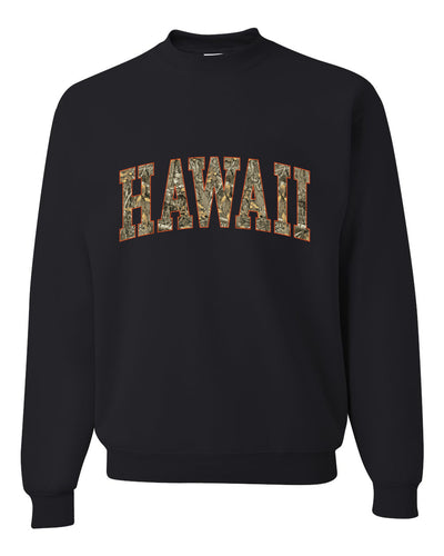 Hawaii  Camo Fill Orange Outline Sweater, Unisex Crewneck Sweatshirts