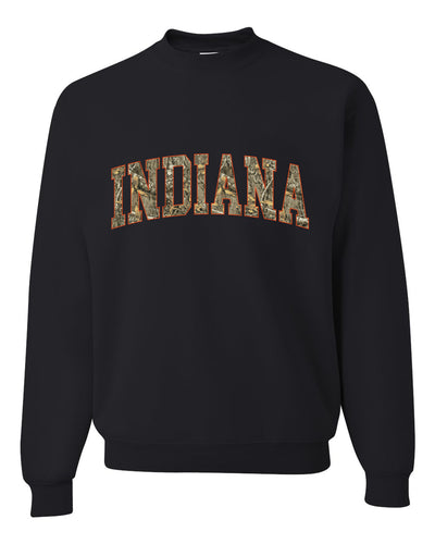 Indiana  Camo Fill Orange Outline Sweater, Unisex Crewneck Sweatshirts