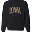 Iowa  Camo Fill Orange Outline Sweater, Unisex Crewneck Sweatshirts