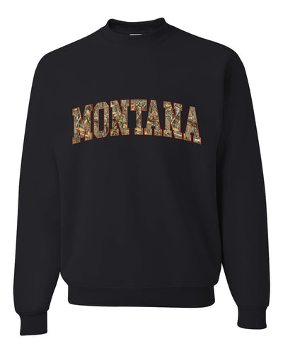 Montana  Camo Fill Orange Outline Sweater, Unisex Crewneck Sweatshirts