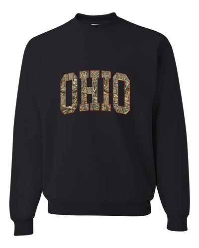 Ohio  Camo Fill Orange Outline Sweater, Unisex Crewneck Sweatshirts