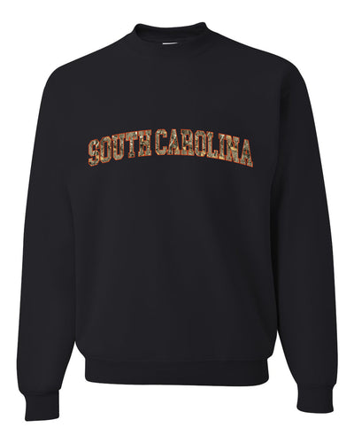 South Carolina  Camo Fill Orange Outline Sweater, Unisex Crewneck Sweatshirts