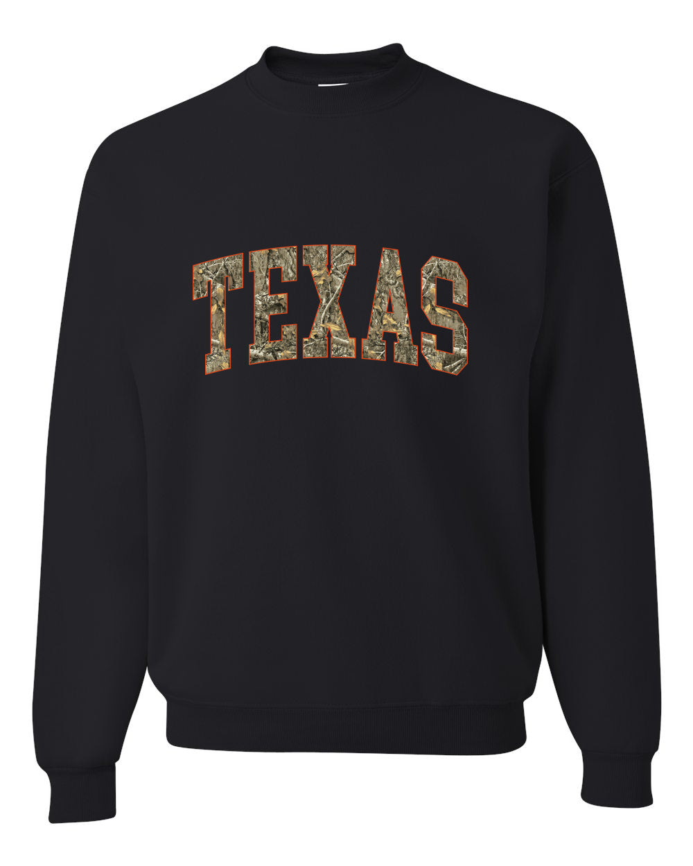 Texas  Camo Fill Orange Outline Sweater, Unisex Crewneck Sweatshirts