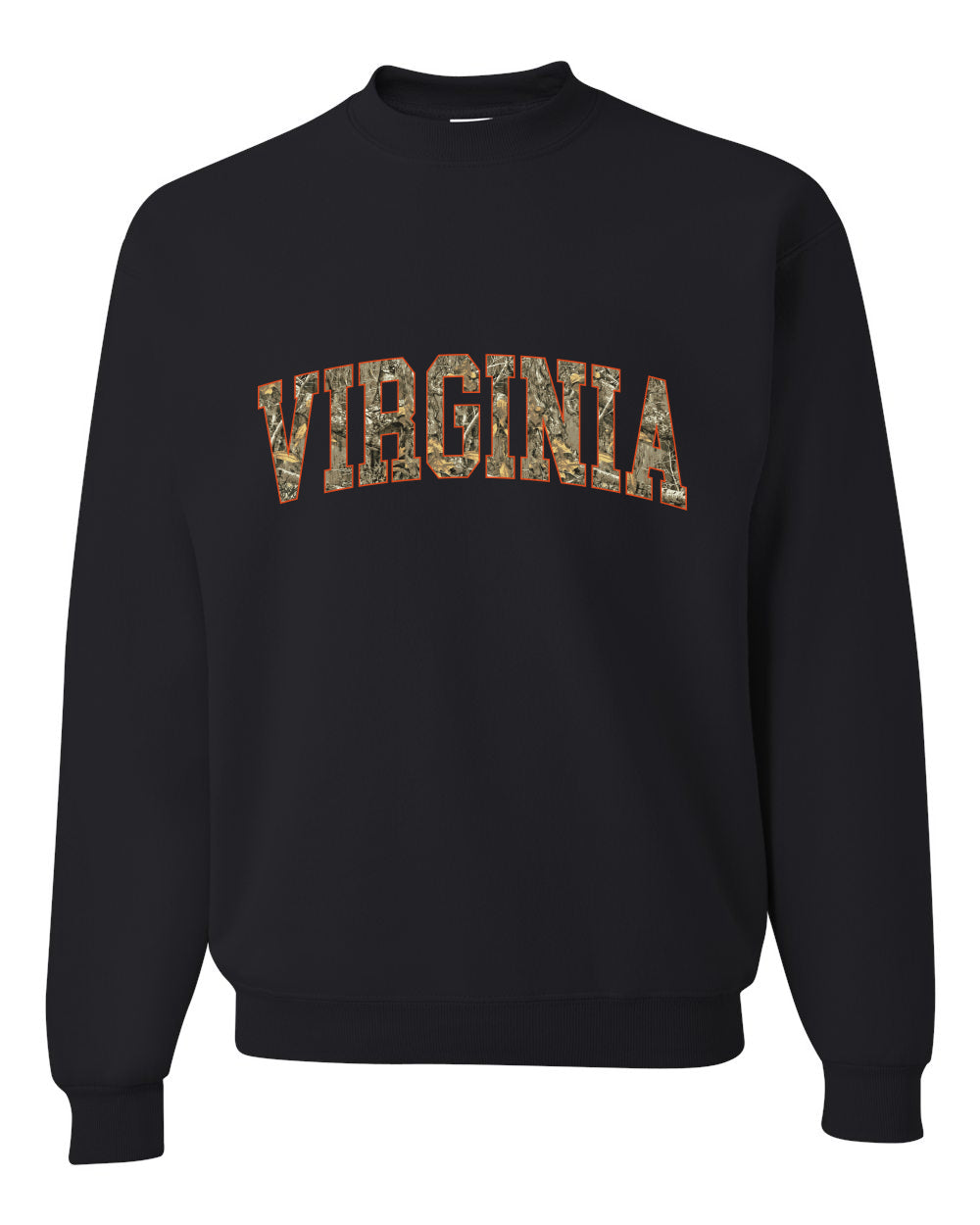 Virginia  Camo Fill Orange Outline Sweater, Unisex Crewneck Sweatshirts