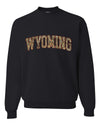 Wyoming  Camo Fill Orange Outline Sweater, Unisex Crewneck Sweatshirts