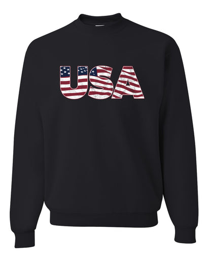 USA Winter Team Sports Fan Collection | USA Flag Fill Design Sweater, Unisex Crewneck Sweatshirts