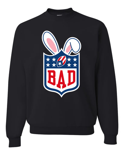 Bunny Bowl Football BAD Parody Sweater, Unisex Crewneck Sweatshirts