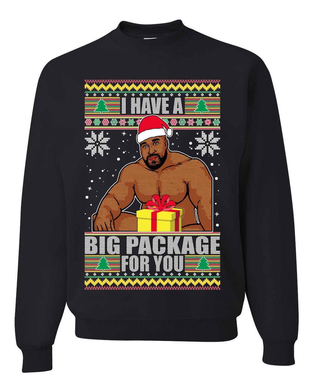 I Have A Big Package Meme Barry Wood Ugly Christmas Sweater Unisex Crewneck Graphic Sweatshirt
