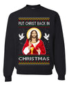 Put Christ Back In Christmas Ugly Christmas Sweater Unisex Crewneck Sweatshirt