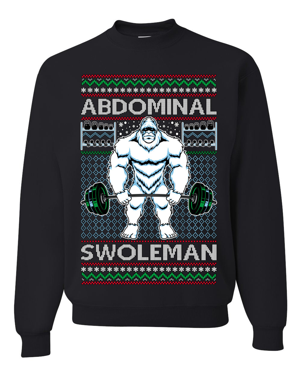 Abdominal Swoleman Fitness Yeti Ugly Christmas Sweater Unisex Crewneck Sweatshirt