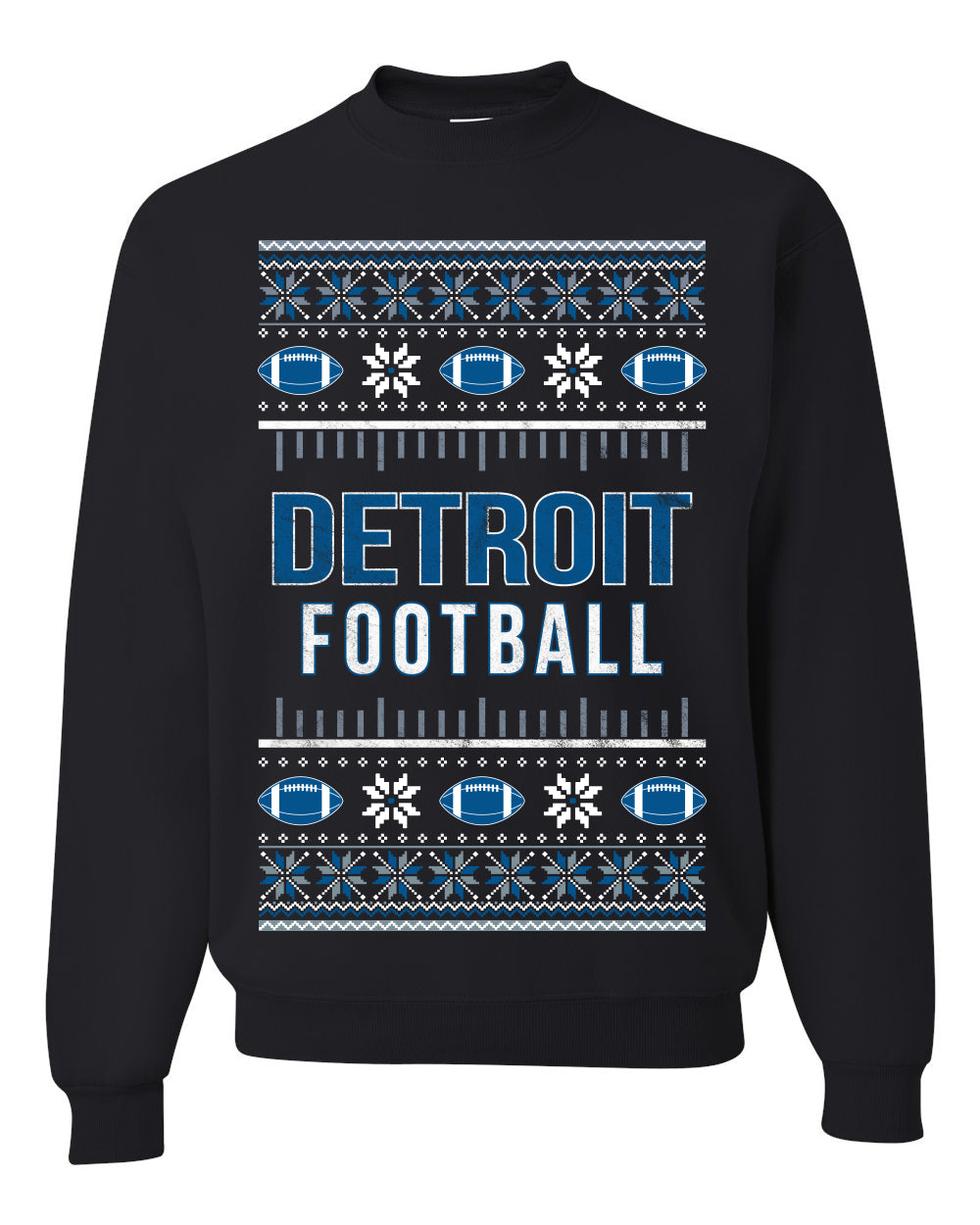 City of Detroit DET American Football Fantasy Fan Ugly Christmas Sweater Unisex Crewneck Sweatshirt