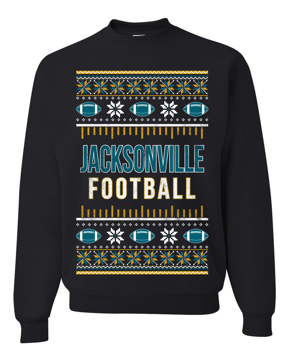 City of Jacksonville JAX American Football Fantasy Fan Ugly Christmas Sweater Unisex Crewneck Sweatshirt