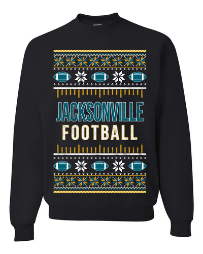 City of Jacksonville JAX American Football Fantasy Fan Ugly Christmas Sweater Unisex Crewneck Sweatshirt