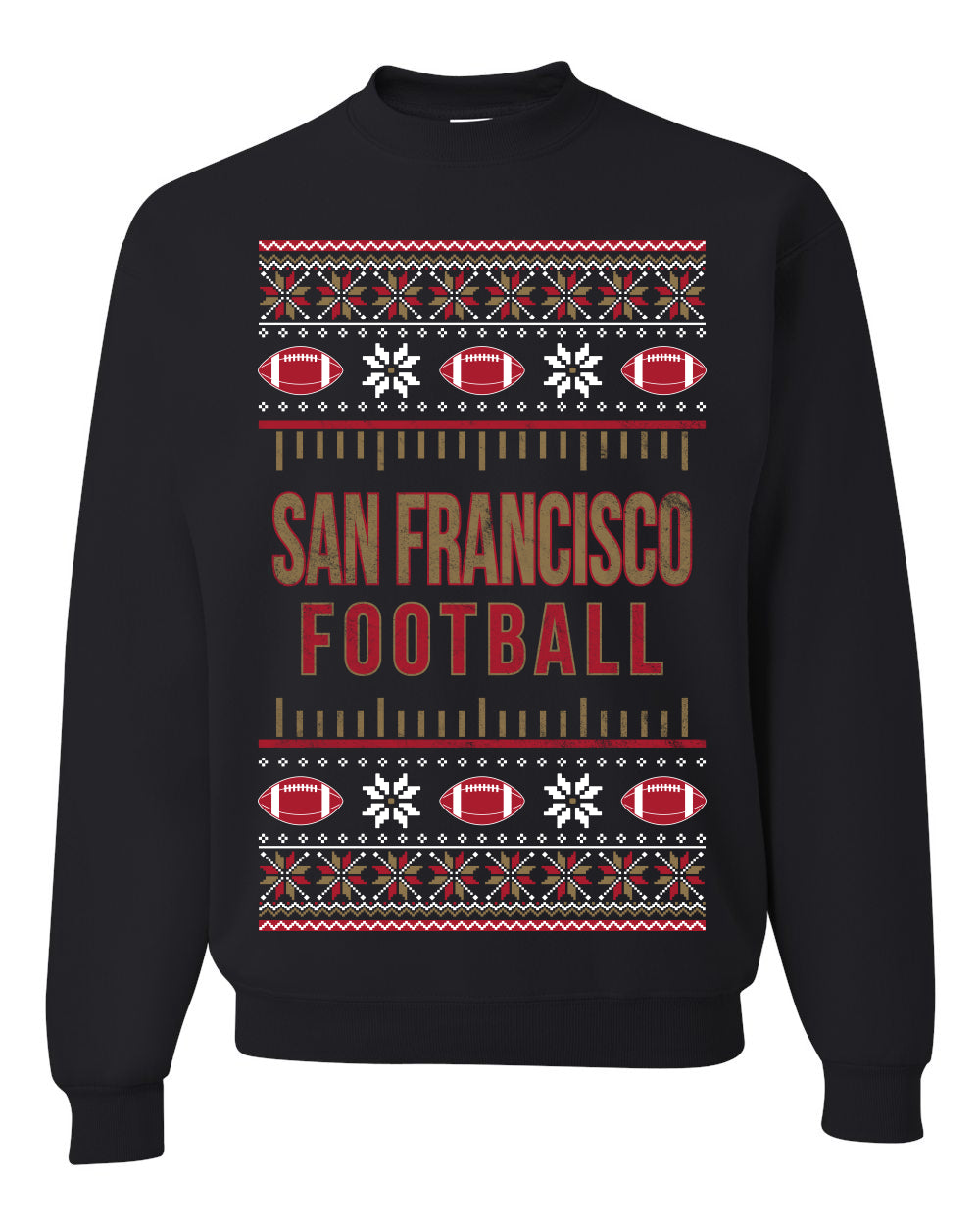 City of San Francisco SF American Football Fantasy Fan Ugly Christmas Sweater Unisex Crewneck Sweatshirt