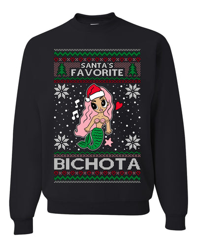 Christmas Karol G Santa's Favorite Bichota Ugly Christmas Sweater Unisex Crewneck Sweatshirt