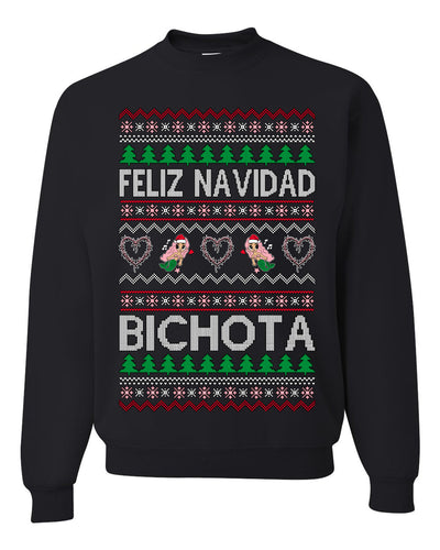 Feliz Navidad Bichota Ugly Christmas Sweater Unisex Crewneck Sweatshirt