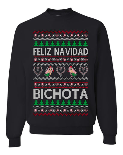 Feliz Navidad Bichota Ugly Christmas Sweater Unisex Crewneck Sweatshirt