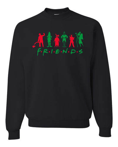 Iconic Holiday Movie Characters Friends Parody Red Green Ugly Christmas Sweater Unisex Crewneck Sweatshirt