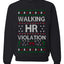 Walking HR Violation, Funny Office Humor Christmas Unisex Sweater, Ugly Christmas Crewneck Sweatshirts