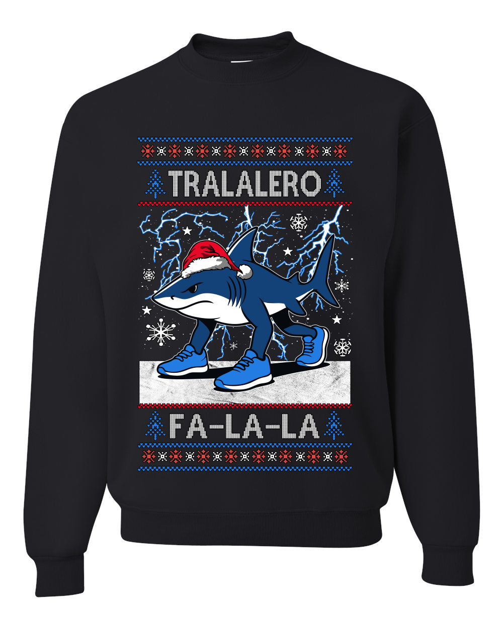 Tralalero Fa La La Brainrot,Unisex Ugly Christmas Sweater, Crewneck Sweatshirts