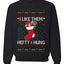 Hefty And Hung Christmas Sweater, Funny Unisex Ugly Christmas Crewneck Sweatshirts