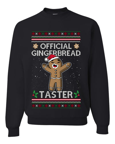 Official Gingerbread Taster, Unisex Ugly Christmas Crewneck Sweatshirts