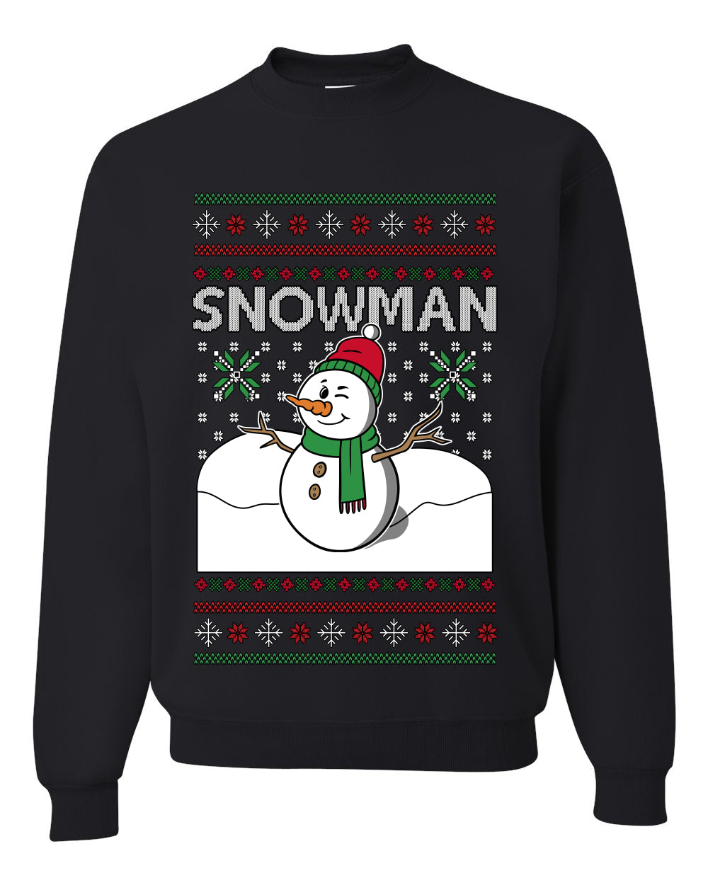 Snowman, Unisex Ugly Christmas Sweater Crewneck Sweatshirts