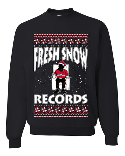 Fresh Snow Records Hip Hop Parody, Unisex Ugly Christmas Sweater, Crewneck Sweatshirts