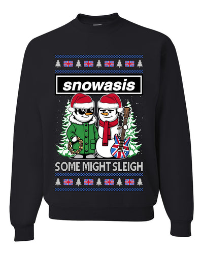 Snowasis English Rock Band Parody, Unisex Ugly Christmas Sweater, Crewneck Sweatshirts