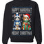 Happy Hanukkat Meowy Christmas, Unisex Ugly Christmas Sweater, Crewneck Sweatshirts