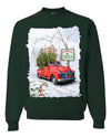 Winter Merry Christmas Trees Festive Red Truck Merry Christmas Unisex Crewneck Graphic Sweatshirt