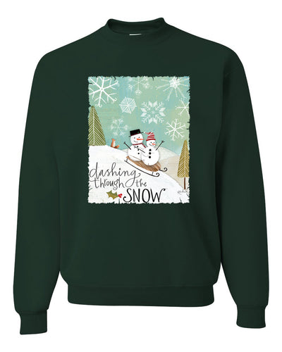 Let it Snow Snowflake Merry Christmas Unisex Crewneck Graphic Sweatshirt