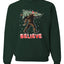 Believe Sanata Sasquatch Bigfoot Merry Christmas Merry Christmas Unisex Crewneck Graphic Sweatshirt