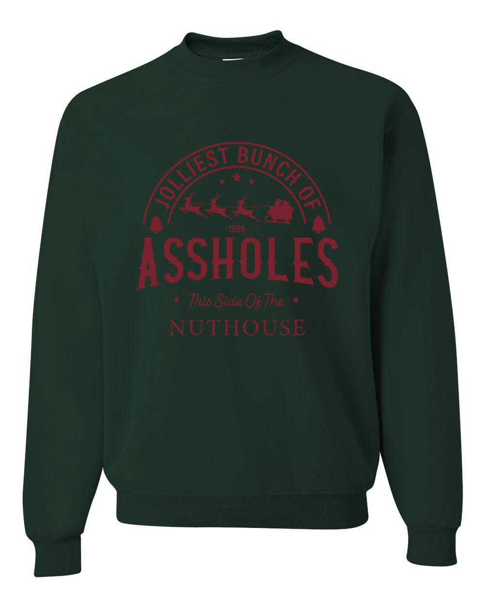 Jolliest Bunch of Assholes, Funny Christmas Design, Unisex Christmas Sweater, Crewneck Sweatshirts